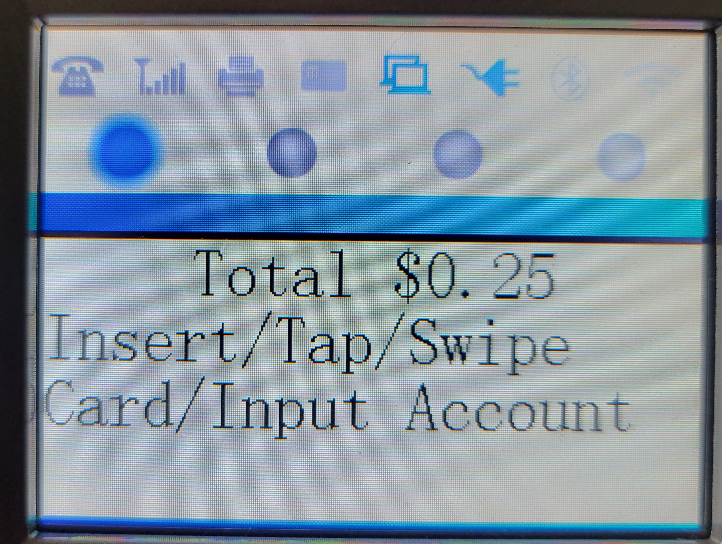 A screenshot of the PAX S500 main payment screen showing EMV capability enabled